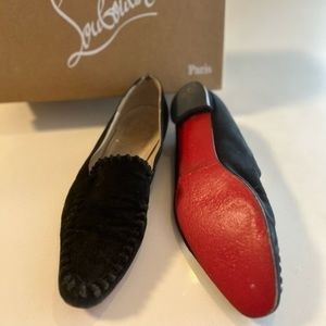 Christian Louboutin Black Loafers with Red Soles